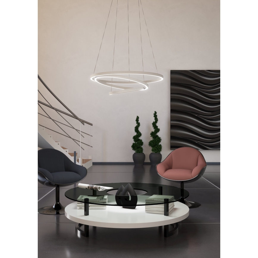 Eglo - LED ljusreglerad ljuskrona på snöre LED/43,2W/230V vit