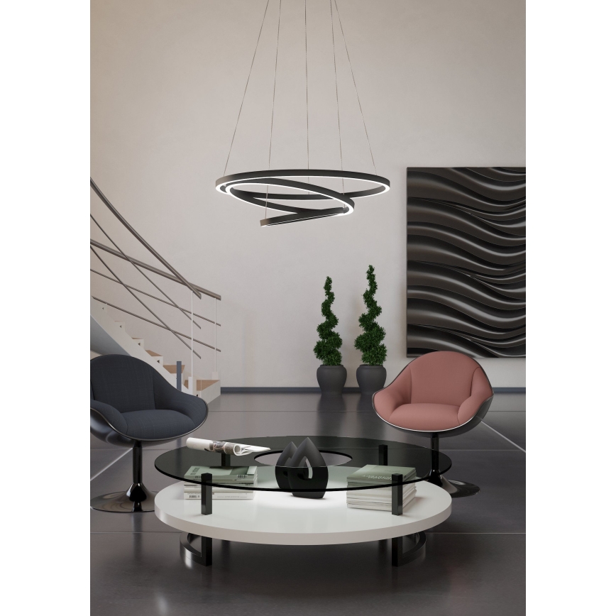 Eglo - LED ljusreglerad ljuskrona på snöre LED/43,2W/230V svart