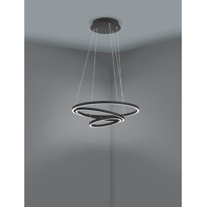 Eglo - LED ljusreglerad ljuskrona på snöre LED/43,2W/230V svart