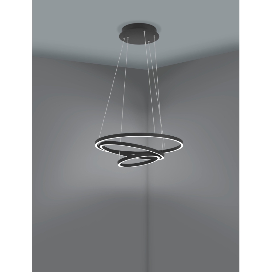 Eglo - LED ljusreglerad ljuskrona på snöre LED/43,2W/230V svart