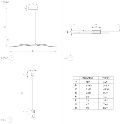 Eglo - LED ljusreglerad ljuskrona på snöre 2xLED/13W/230V