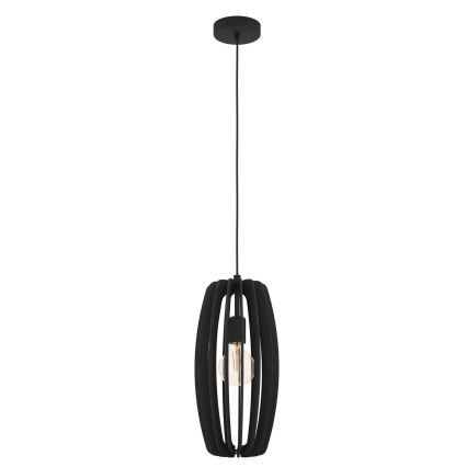 Eglo - Ljuskrona med upphängningsrem 1xE27/40W/230V svart