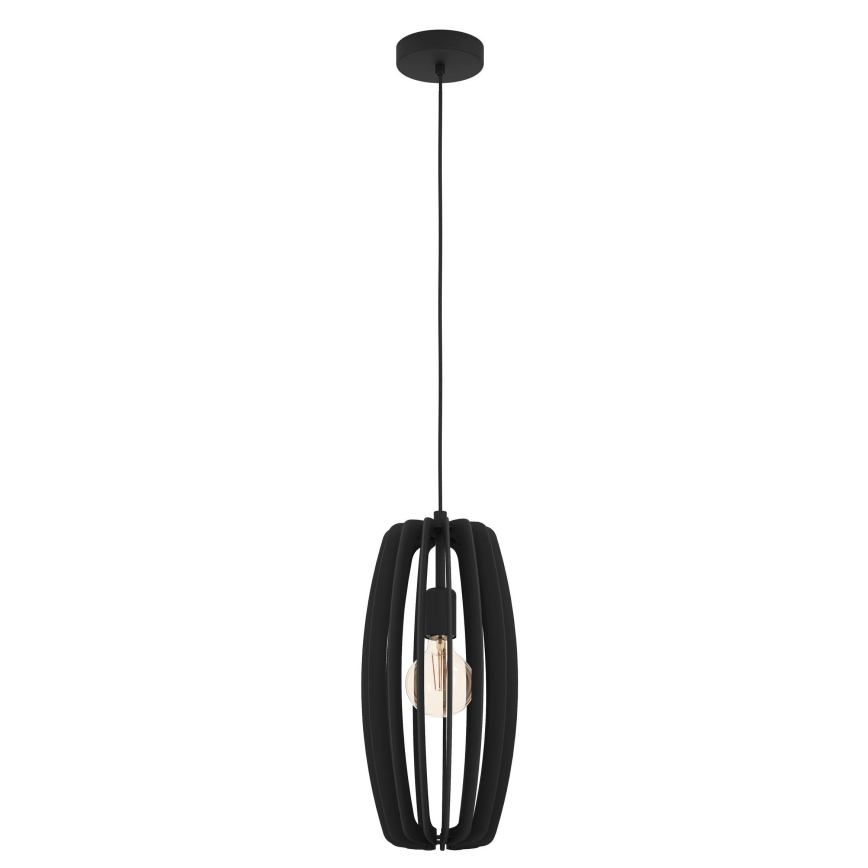 Eglo - Ljuskrona med upphängningsrem 1xE27/40W/230V svart