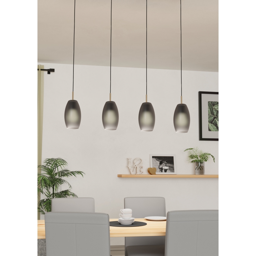 Eglo - Ljuskrona med upphängningsrem 4xE27/40W/230V