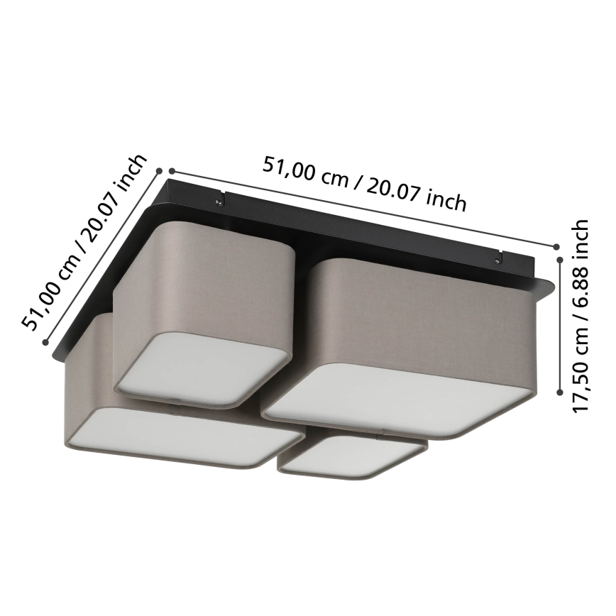Eglo - Taklampa 4xE27/28W/230V