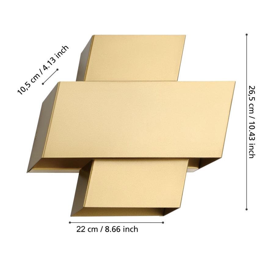 Eglo - Vägglampa 1xE27/40W/230V guld