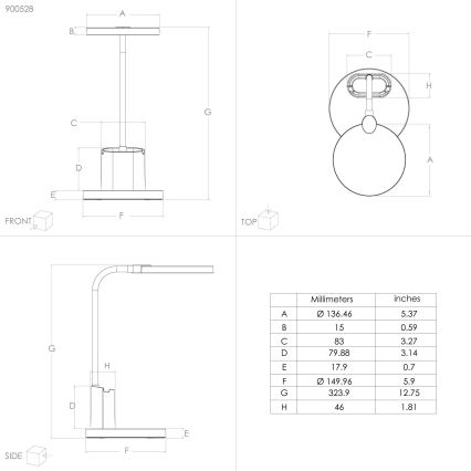 Eglo - LED ljusreglerad bordslampa LED/2,1W/5V 1500 mAh 3000-6500K svart