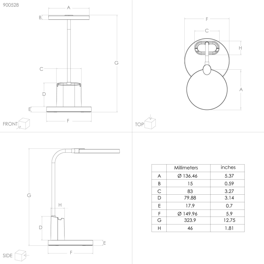 Eglo - LED ljusreglerad bordslampa LED/2,1W/5V 1500 mAh 3000-6500K svart