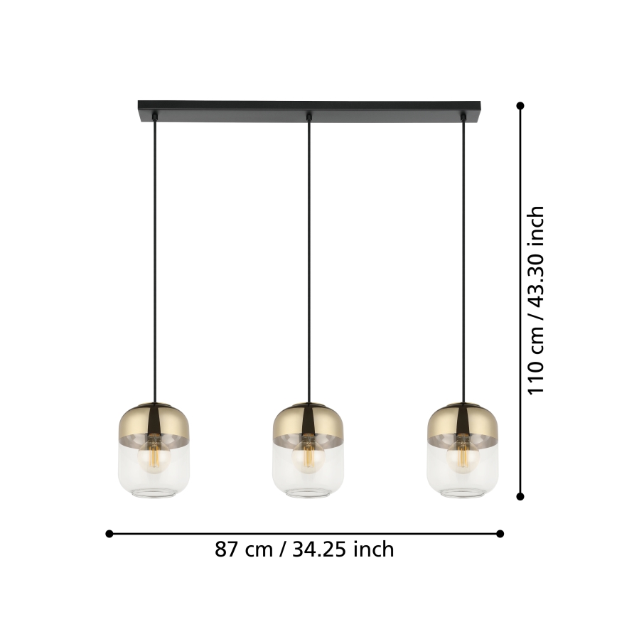 Eglo - Ljuskrona med upphängningsrem 3xE27/40W/230V