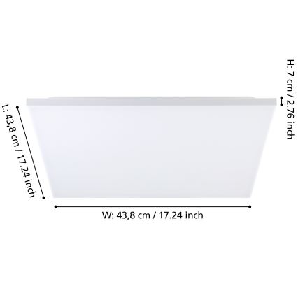 Eglo - LED RGBW Ljusreglerad taklampa LED/20,5W/230V 3000-6500K + fjärrkontroll
