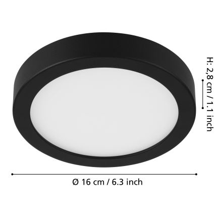 Eglo - LED ljusreglerad taklampa LED/11W/230V svart