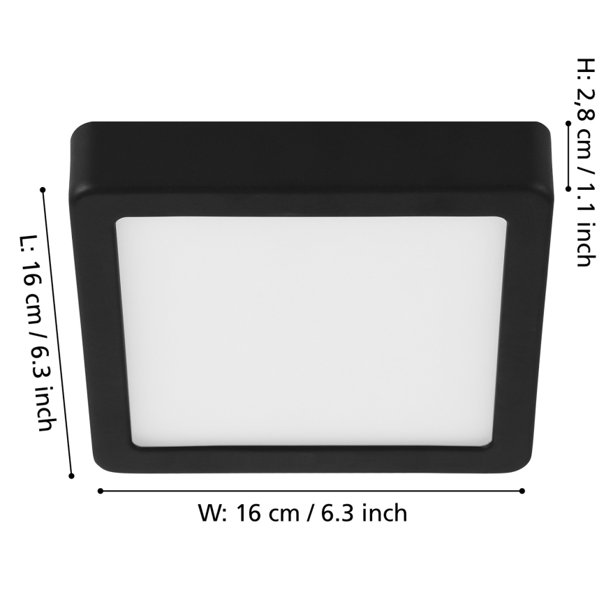 Eglo - LED ljusreglerad taklampa LED/11W/230V svart