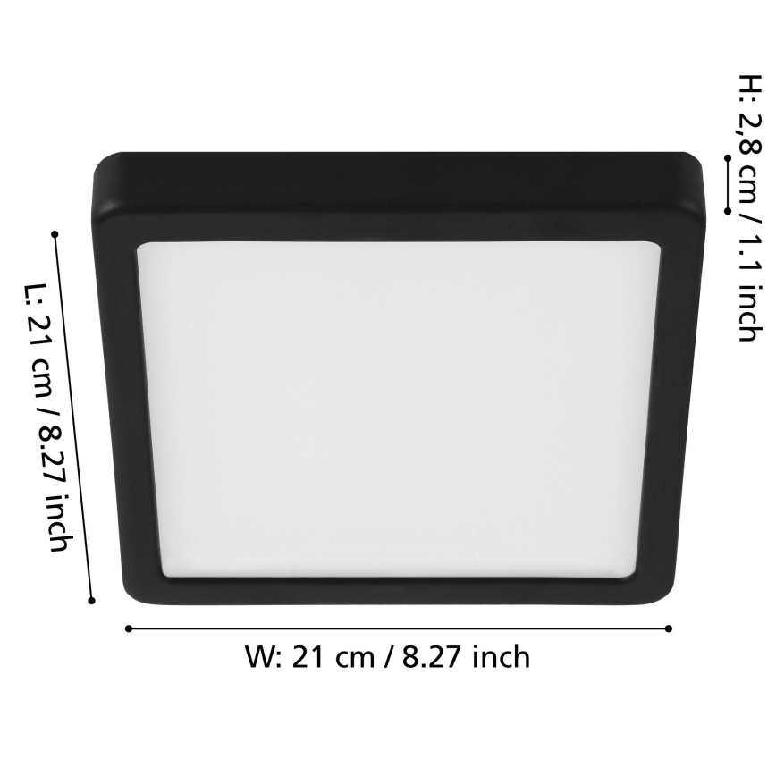 Eglo - LED ljusreglerad taklampa LED/17W/230V svart