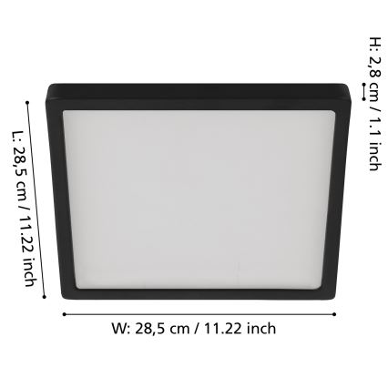 Eglo - LED ljusreglerad taklampa LED/20,5W/230V svart