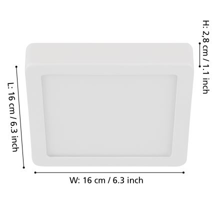 Eglo - LED ljusreglerad taklampa LED/11W/230V vit