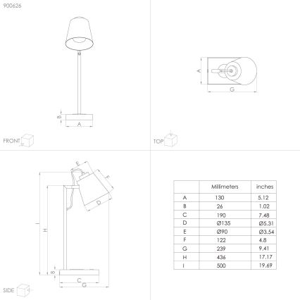 Eglo - LED Ljusreglerad lampa med trådlös laddning LED/5,5W/230V