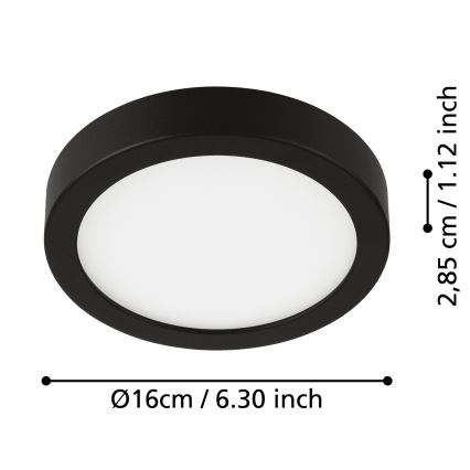 Eglo - LED taklampa för badrum LED/11W/230V IP44 svart