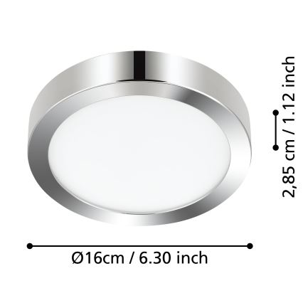 Eglo - LED taklampa för badrum LED/11W/230V IP44 skinande krom