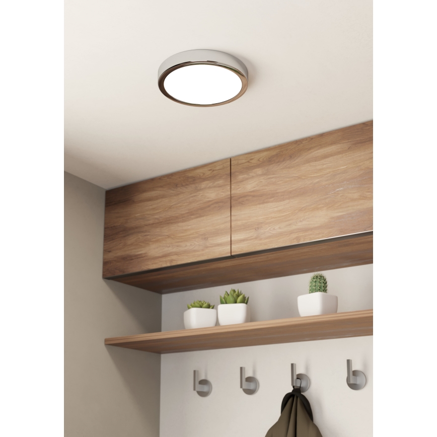 Eglo - LED taklampa för badrum LED/17W/230V IP44 skinande krom