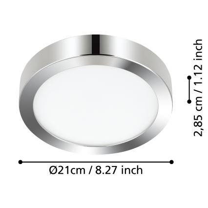 Eglo - LED taklampa för badrum LED/17W/230V IP44 skinande krom