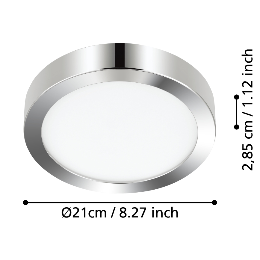 Eglo - LED taklampa för badrum LED/17W/230V IP44 skinande krom