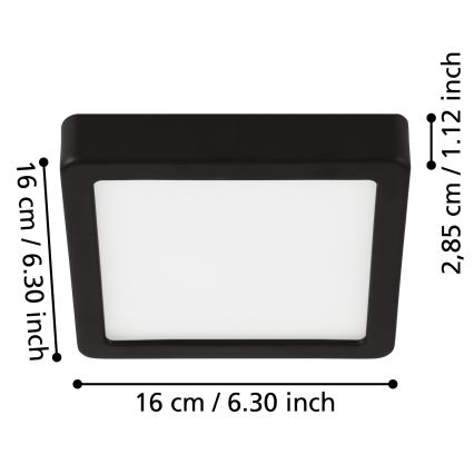Eglo - LED taklampa för badrum LED/11W/230V IP44 svart