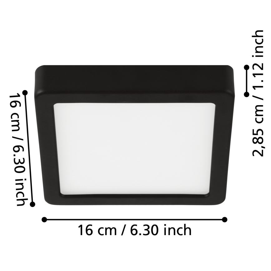 Eglo - LED taklampa för badrum LED/11W/230V IP44 svart