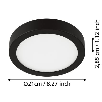 Eglo - LED badrumstaklampa LED/17W/230V IP44 svart