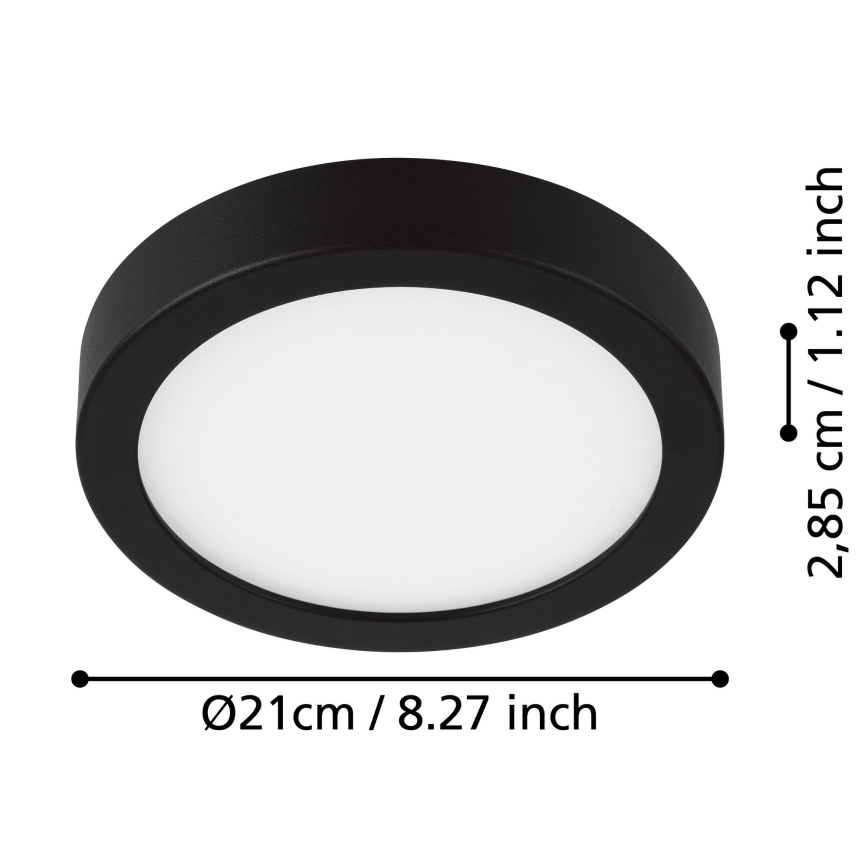 Eglo - LED taklampa för badrum LED/17W/230V IP44 svart