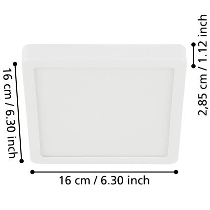 Eglo - LED taklampa för badrum LED/11W/230V IP44 vit