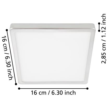Eglo - LED taklampa för badrum LED/11W/230V IP44 skinande krom