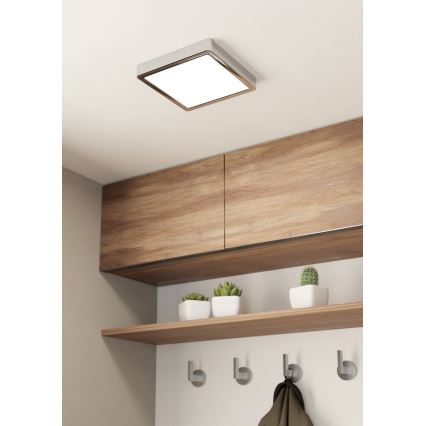 Eglo - LED taklampa för badrum LED/17W/230V IP44 skinande krom