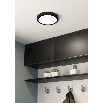 Eglo - LED taklampa för badrum LED/17W/230V svart IP44
