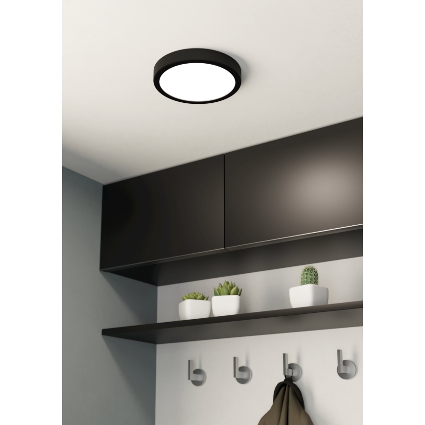 Eglo - LED taklampa för badrum LED/17W/230V svart IP44