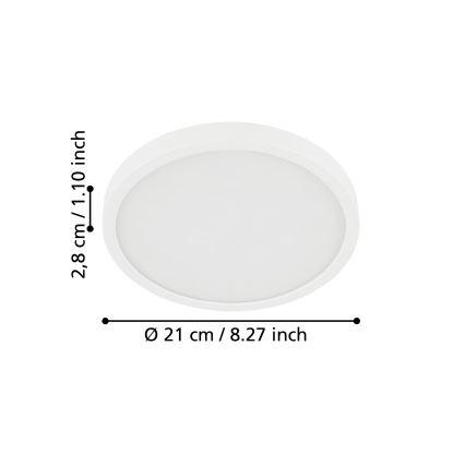 Eglo - LED taklampa för badrum LED/17W/230V vit IP44