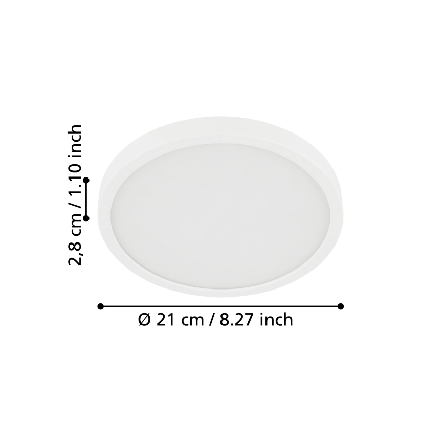 Eglo - LED taklampa för badrum LED/17W/230V vit IP44