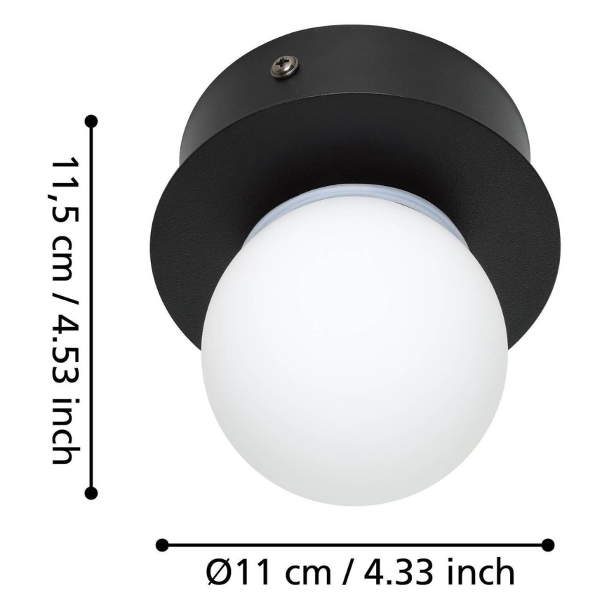 Eglo - LED taklampa för badrum LED/3,3W/230V IP44 svart