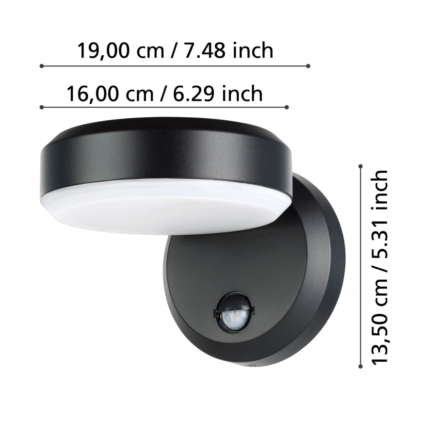 Eglo - LED Utomhus vägglampa med sensor LED/10,8/230V IP44