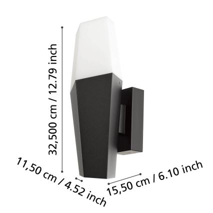 Eglo - Vägglampa för utomhusbruk 1xE27/25W/230V IP44