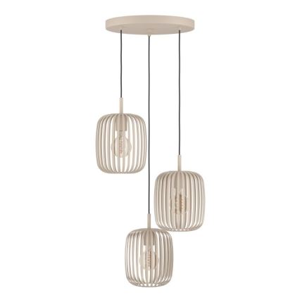 Eglo - Ljuskrona med textilsladd 3xE27/40W/230V beige