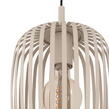 Eglo - Ljuskrona med textilsladd 3xE27/40W/230V beige