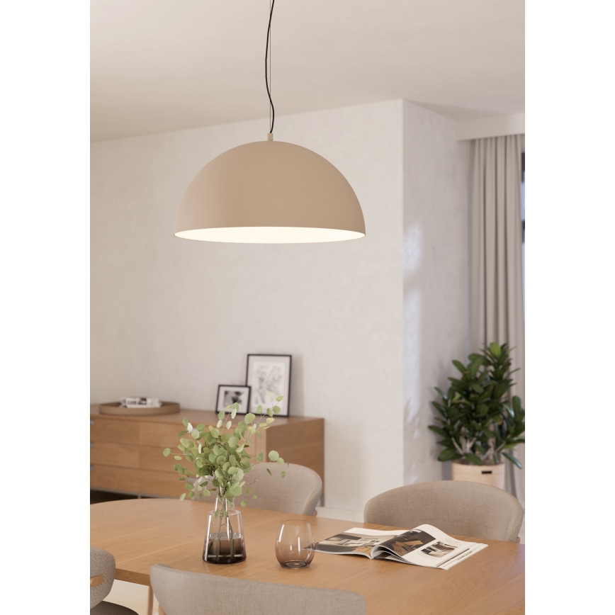 Eglo - Ljuskrona med textilsladd 1xE27/40W/230V beige