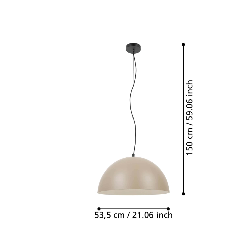 Eglo - Ljuskrona med textilsladd 1xE27/40W/230V beige