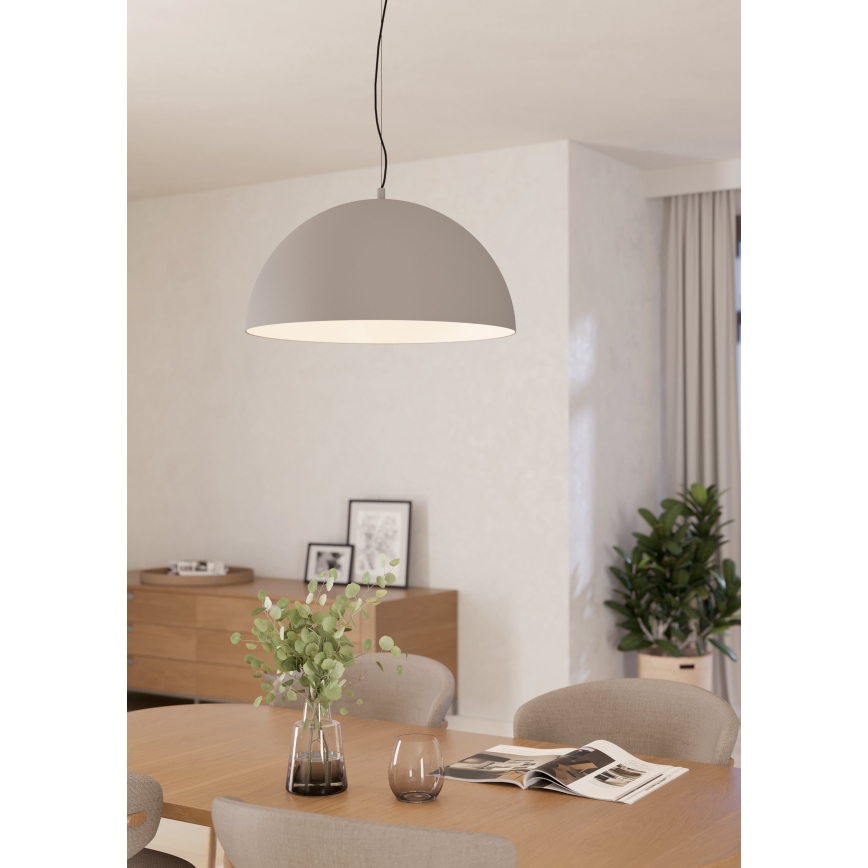 Eglo - Ljuskrona med textilsladd 1xE27/40W/230V grå