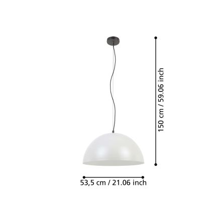 Eglo - Ljuskrona med textilsladd 1xE27/40W/230V grå