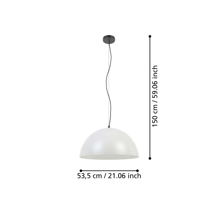 Eglo - Ljuskrona med textilsladd 1xE27/40W/230V grå