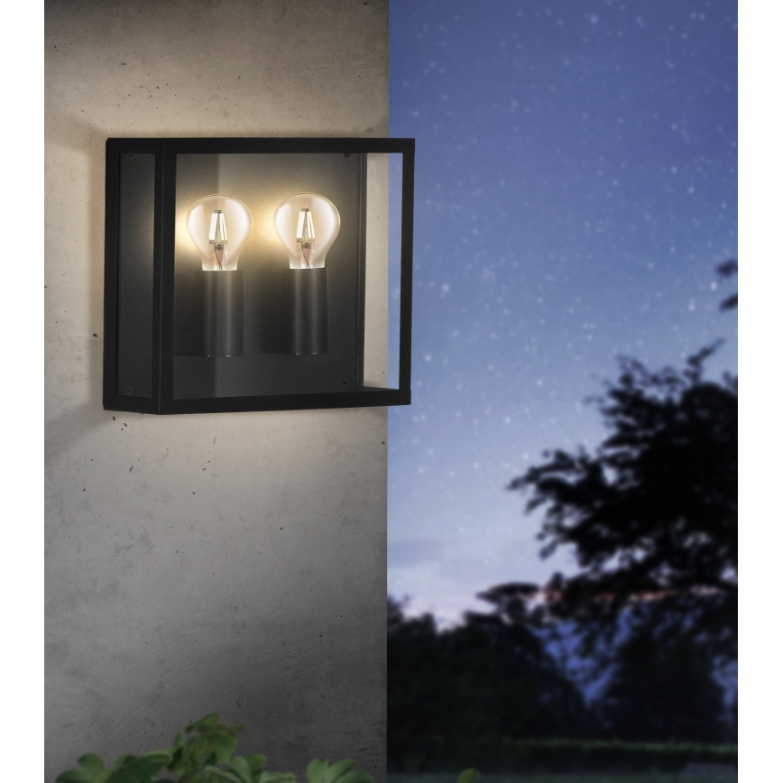 Eglo - Vägglampa för utomhusbruk 2xE27/40W/230V IP44