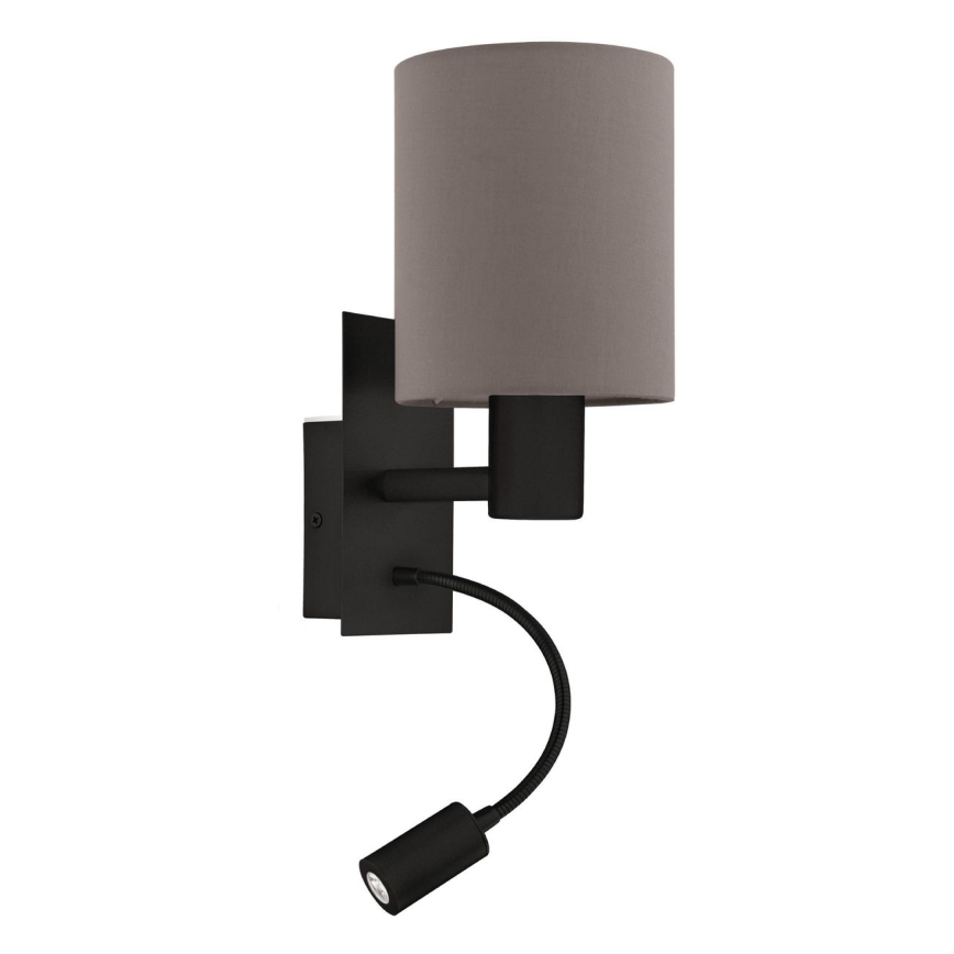 Eglo - LED väggbelysning 1xE27/40W/230V + LED/3,8W brun