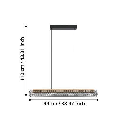Eglo - LED RGBW Ljusreglerad ljuskrona på textilsladd LED/34W/230V 2700-6500K