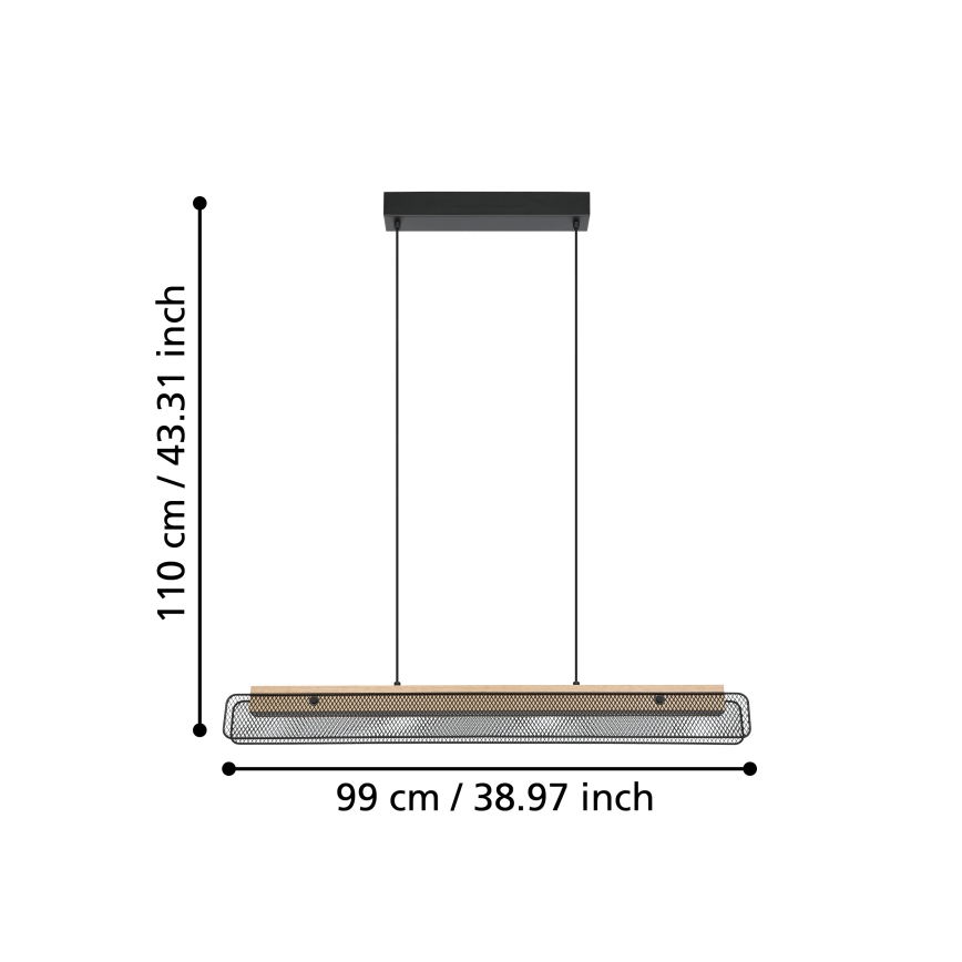 Eglo - LED RGBW Ljusreglerad ljuskrona på textilsladd LED/34W/230V 2700-6500K